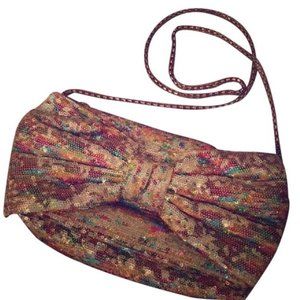 *Betsey Johnson Purple Pink Sequin Bow Cross Body